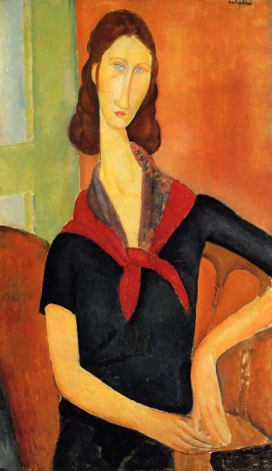 Amedeo Modigliani, Jeanne Hebuterne in a Scarf Art