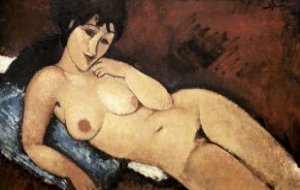 Amedeo Modigliani, Nude on a Blue Cushion Art