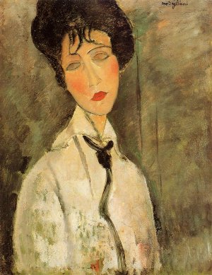 Amedeo Modigliani, Portrait of a Woman in a Black Tie Art