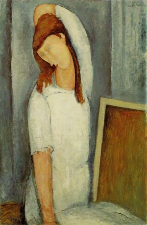 , Portrait of Jeanne Hebuterne, Left Arm Behind Her Head Art