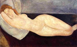 , Reclining Nude, Head on Right Arm Art