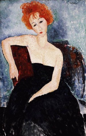 Amedeo Modigliani, Young Redhead in an Evening Dress Art